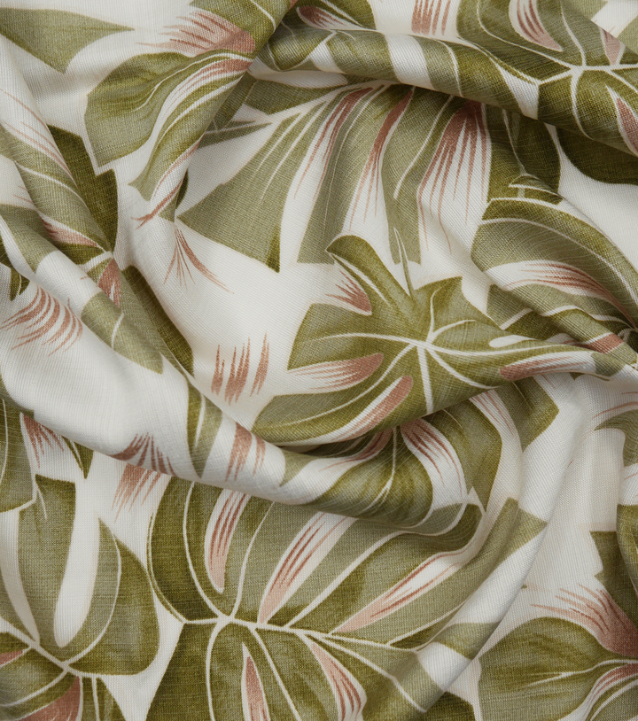 Printed Bamboo Cotton $16.00p/m - Monstera Leaf Green
