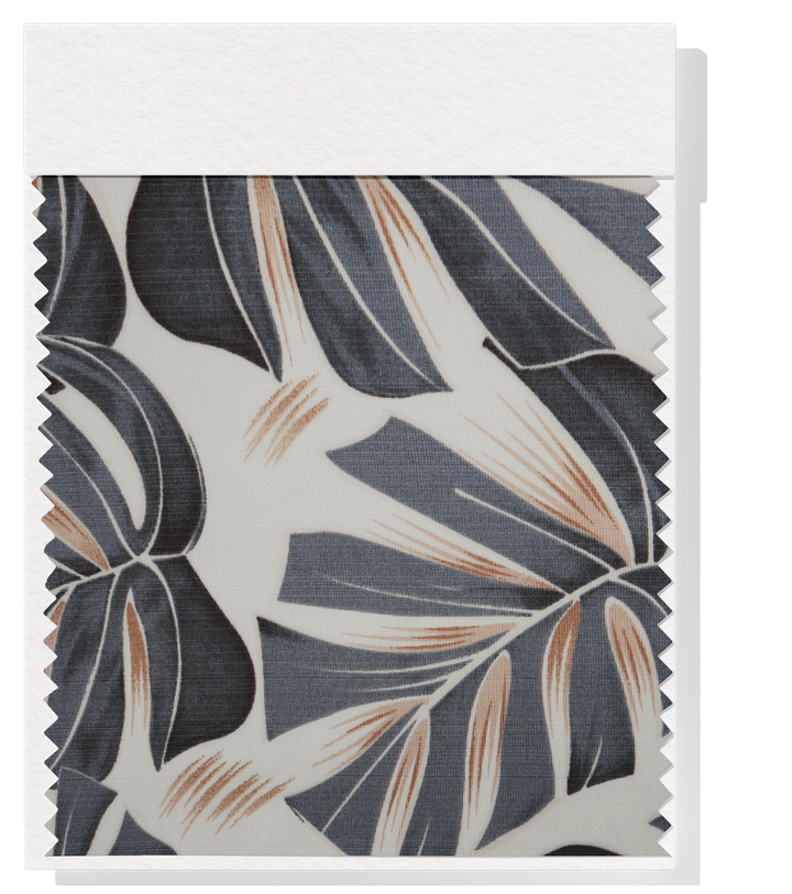Printed Bamboo Cotton $16.00p/m - Monstera Leaf Black