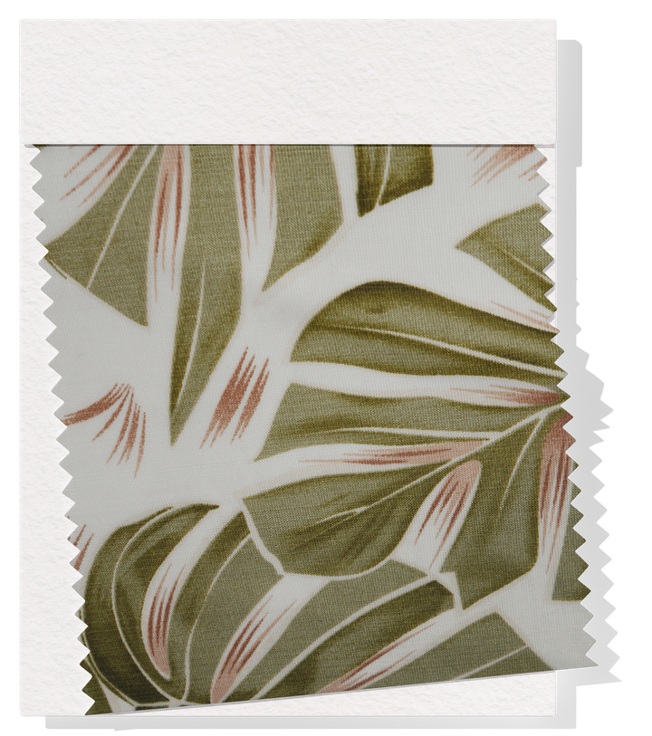 Printed Bamboo Cotton $16.00p/m - Monstera Leaf Green