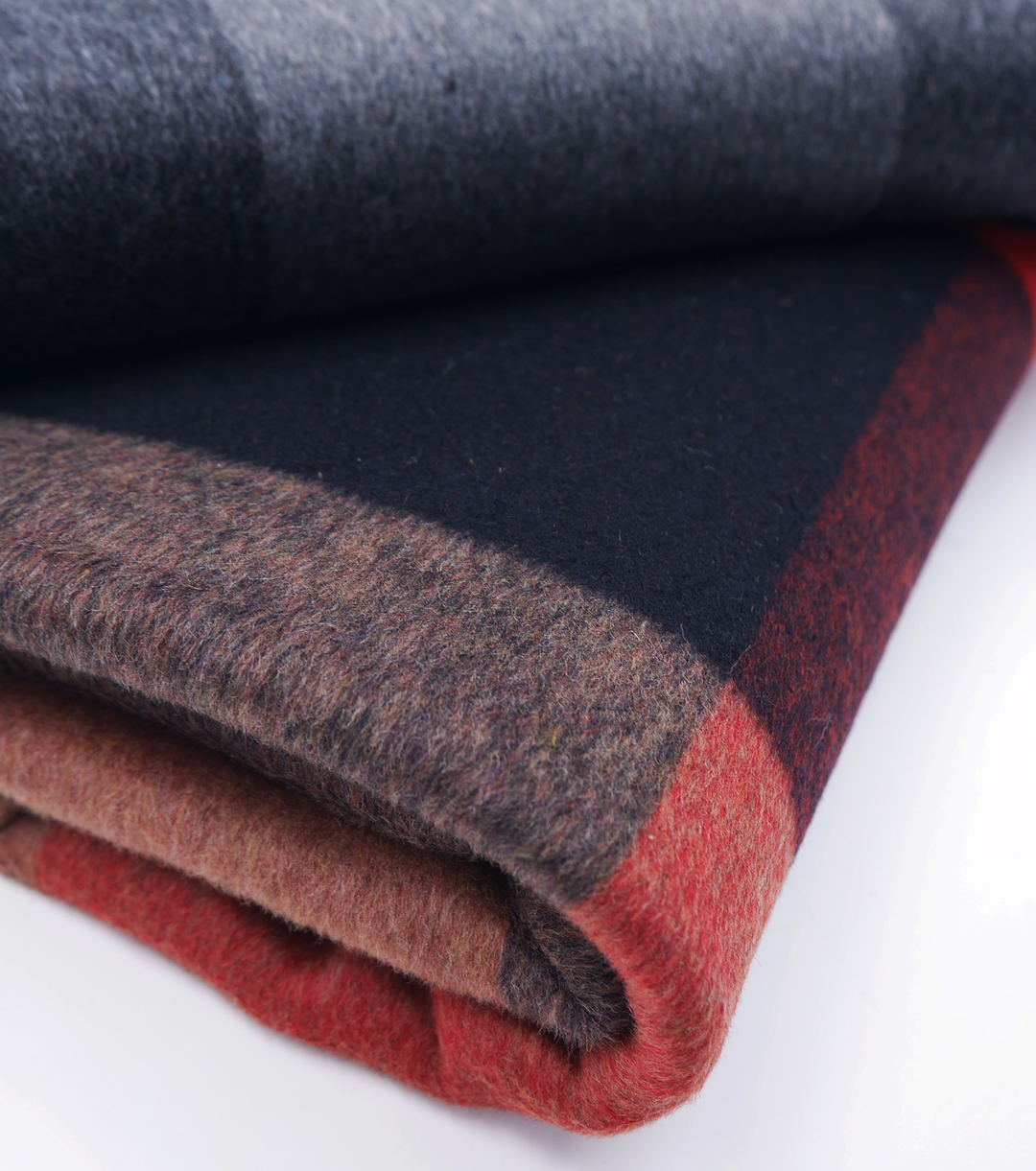 DOUBLE FACED CHECK WOOL $24.00P/M - Buffalo Check Red & Charcoal