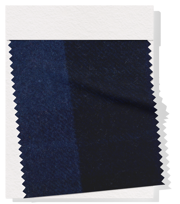 DOUBLE FACED CHECK WOOL $24.00P/M - Navy Block