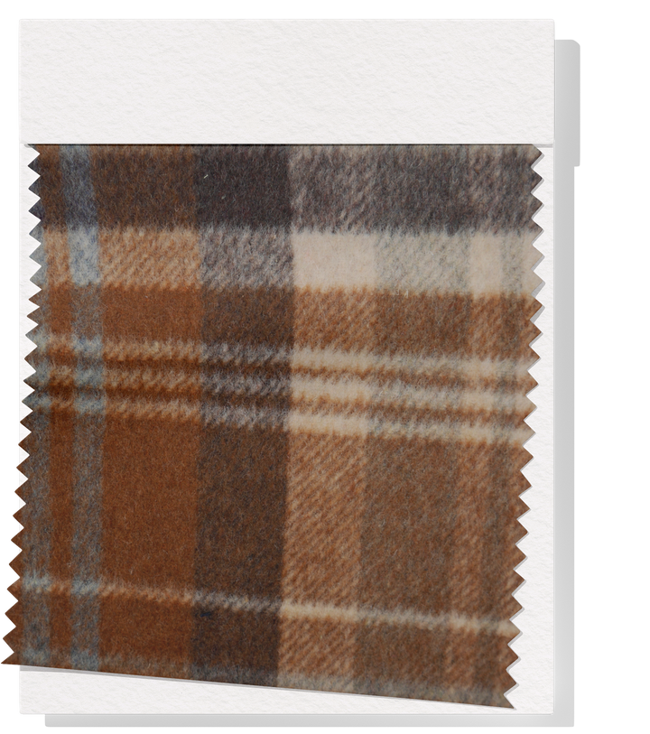 Double Faced Check Wool $24.00p/m -Toffee