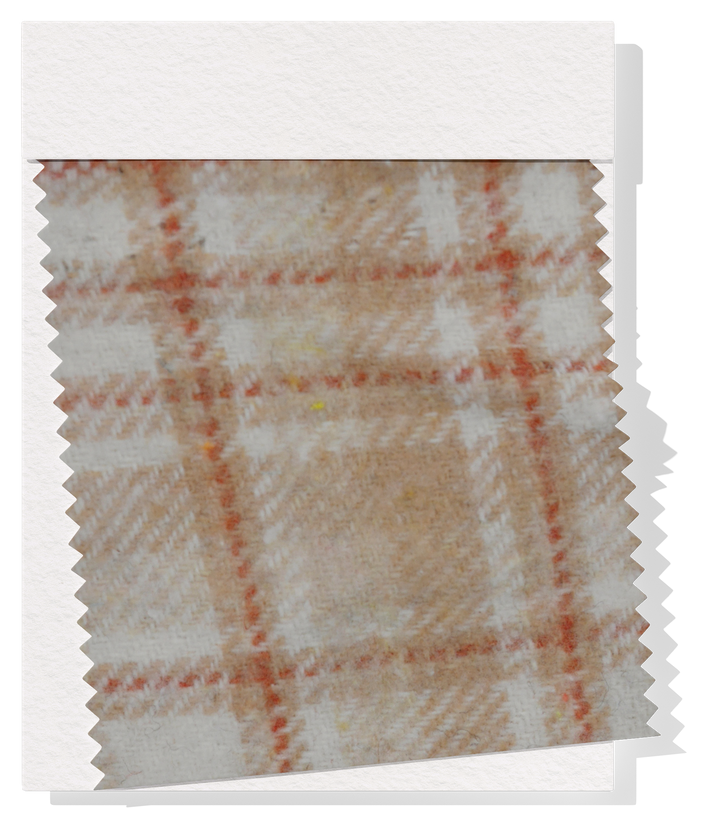 CHECKED WOOL $18.00P/M - Cinnamon Cream