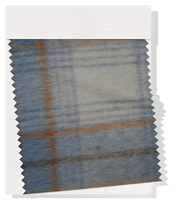 DOUBLE FACED CHECK WOOL $24.00P/M - Powder Blue