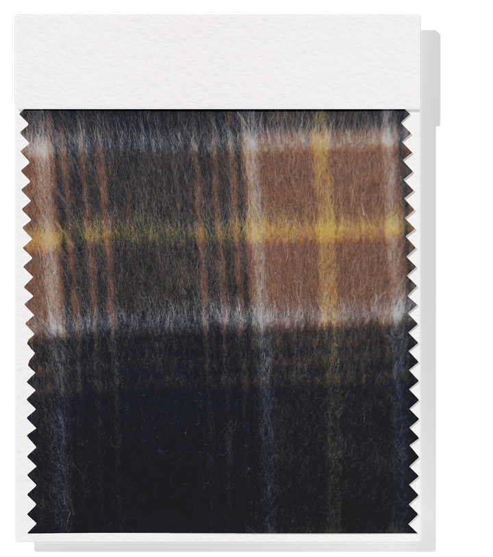 DOUBLE FACED CHECK WOOL $24.00P/M -Tobacco & Gold