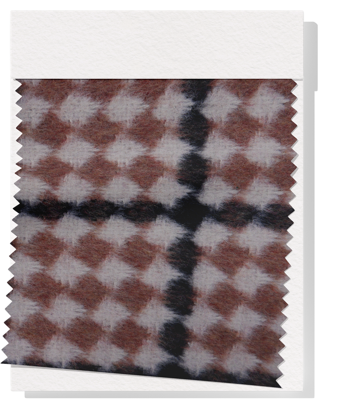 DOUBLE FACED CHECK WOOL $24.00P/M - Mocha Diamond