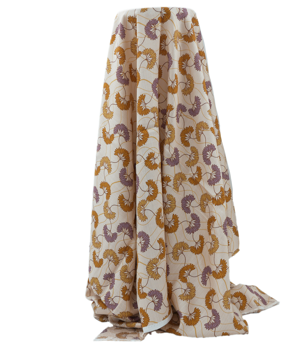 Printed Bamboo Cotton $16.00p/m - Fan Flower Purple