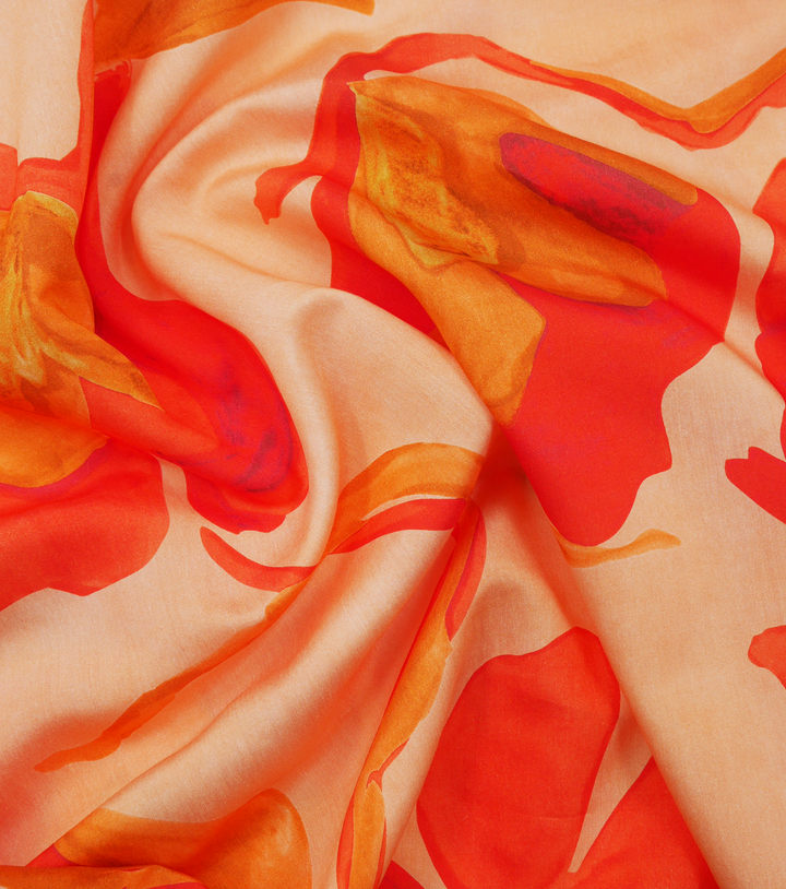 Printed Nylon/Rayon $18.00p/m - Zarah Orange