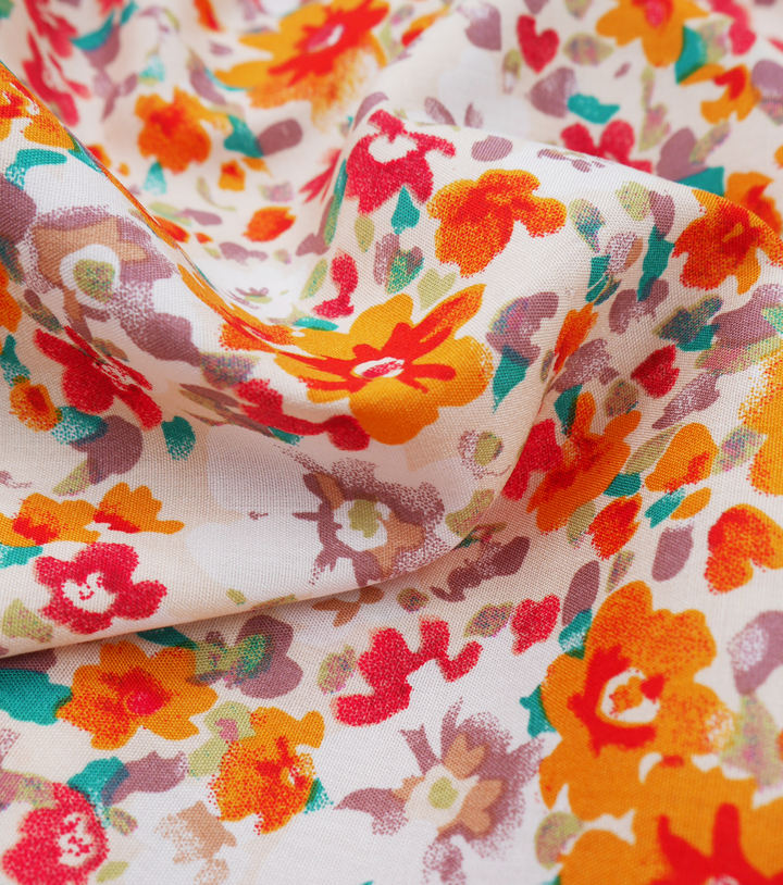 Printed Rayon $12.00p/m - Gia Cream