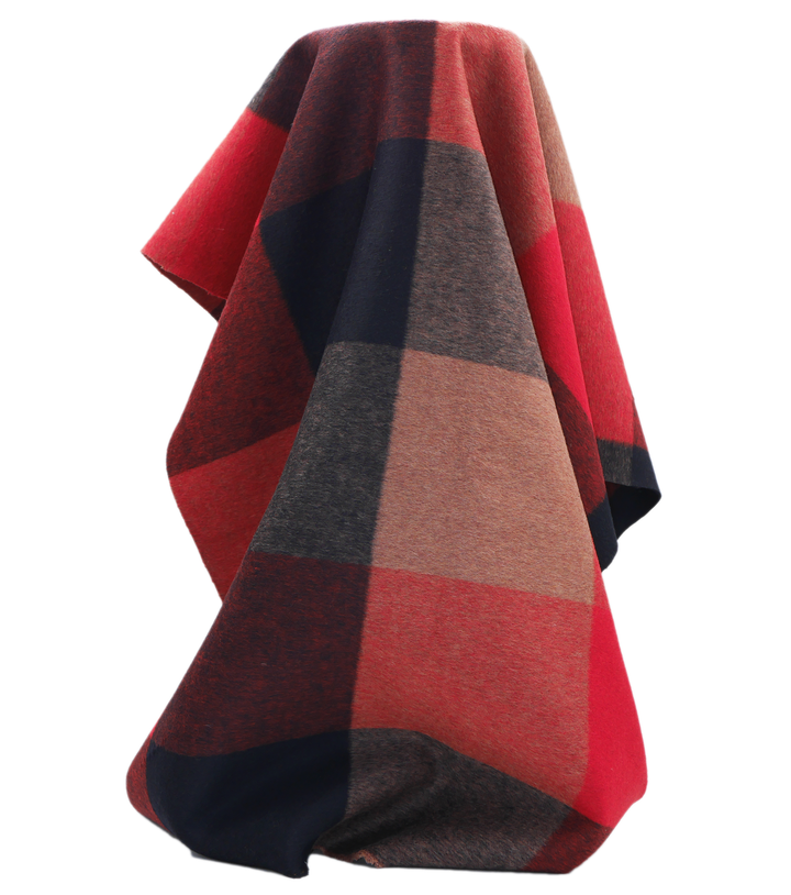 DOUBLE FACED CHECK WOOL $24.00P/M - Buffalo Check Red & Charcoal