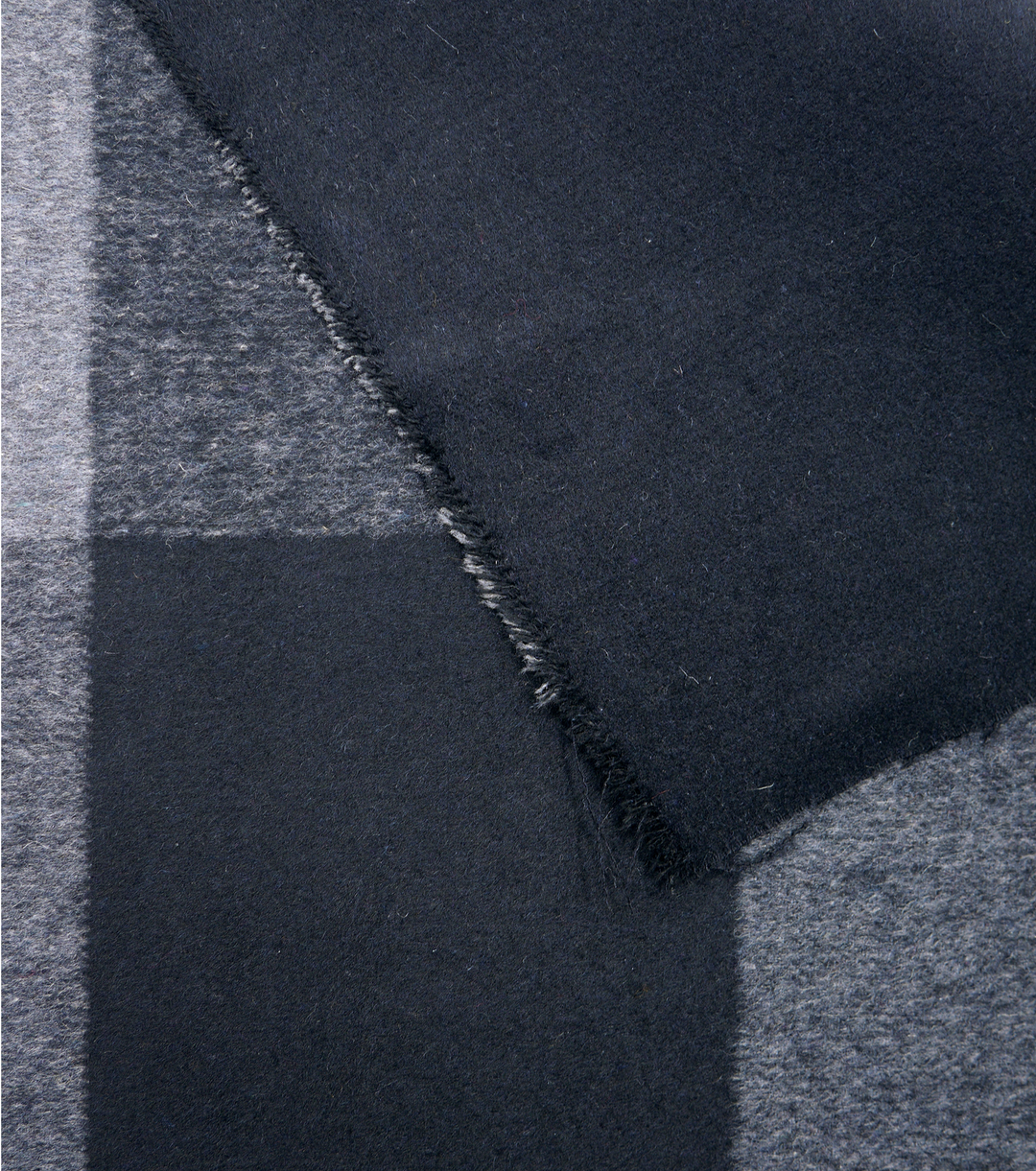 DOUBLE FACED CHECK WOOL $24.00P/M - BUFFALO CHECK GREY & BLACK