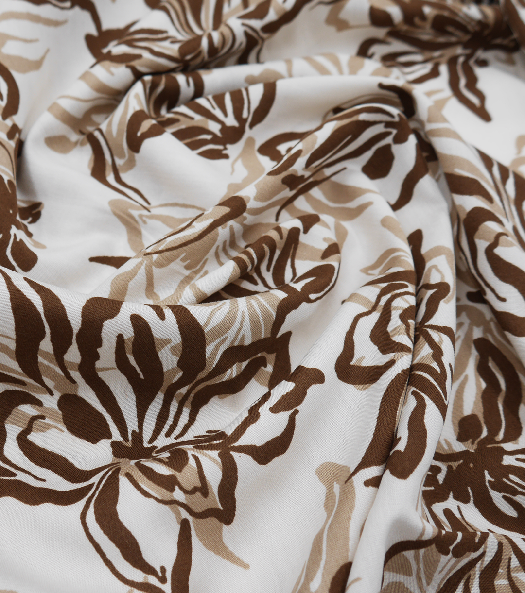 PRINTED RAYON $12.00P/M - MOCHA BLOOM