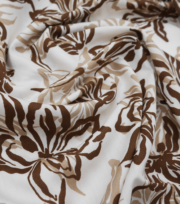 PRINTED RAYON $12.00P/M - MOCHA BLOOM