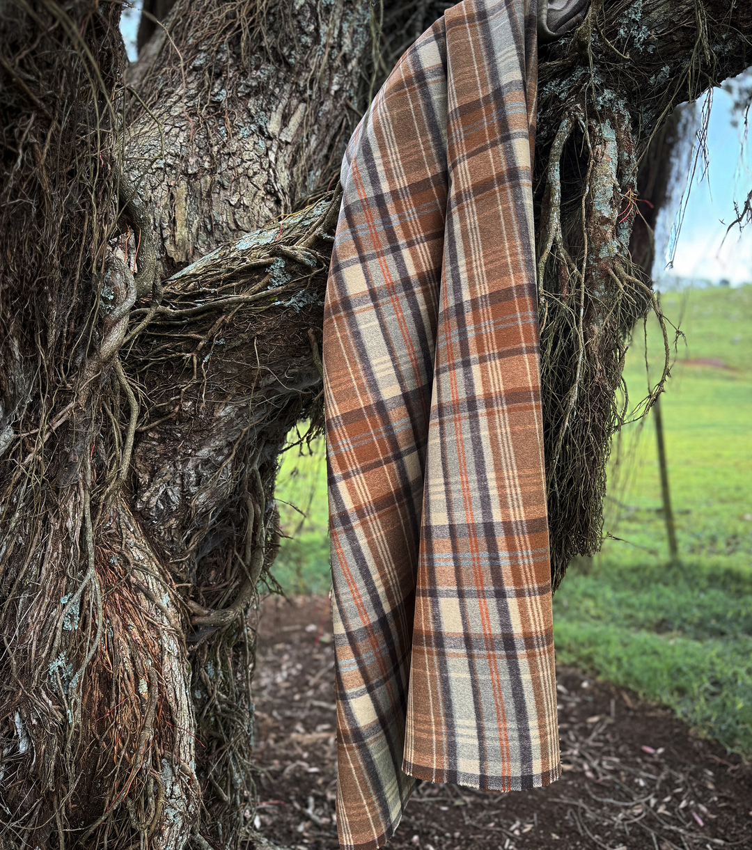 Double Faced Check Wool $24.00p/m -Toffee