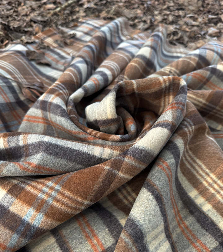 Double Faced Check Wool $24.00p/m -Toffee