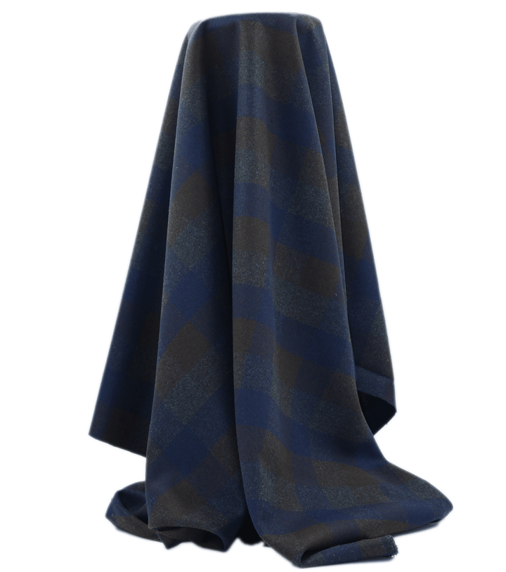 CHECKED WOOL $18.00P/M - Midnight Harbour - The Fabric Shop