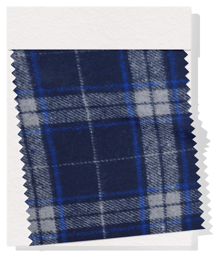 CHECKED WOOL $18.00P/M - Navy Heritage Check - The Fabric Shop