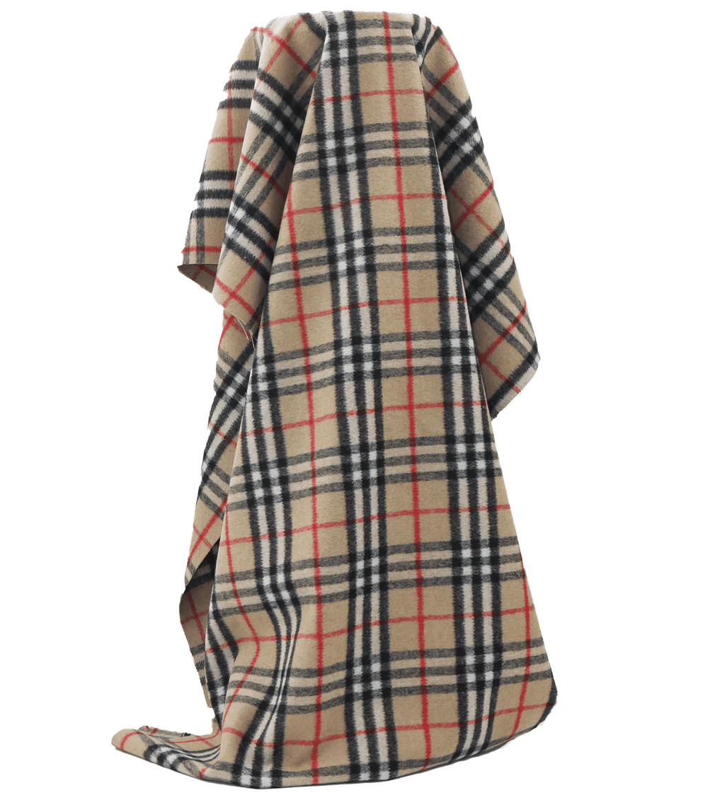 Checked Wool $18.00p/m - Tan, Black, White & Red (WC19) - The Fabric Shop
