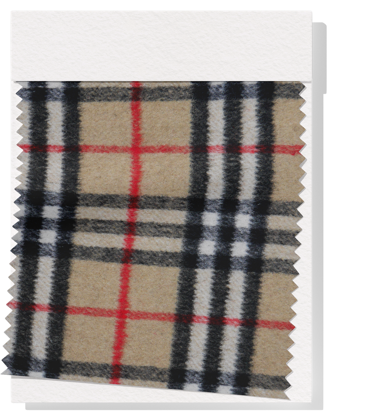 Checked Wool $18.00p/m - Tan, Black, White & Red (WC19)