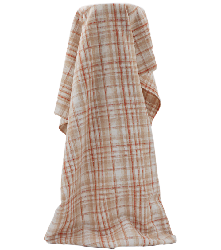 CHECKED WOOL $18.00P/M - Cinnamon Cream