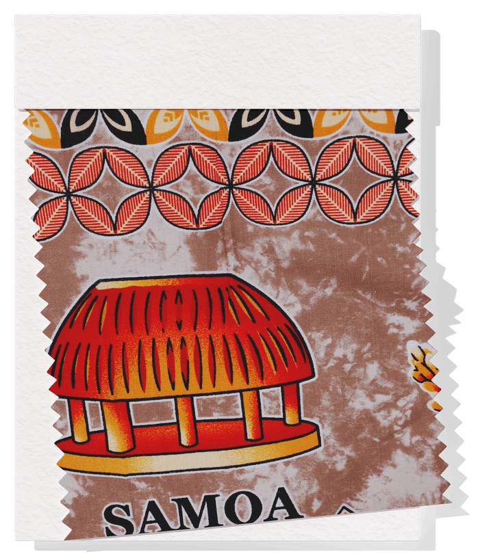 Cotton Dobby Pacific Samoan Print $10.00p/m - Brown - The Fabric Shop