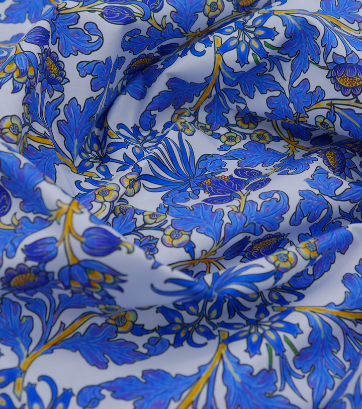 DIGITAL PRINTED COTTON POPLIN $14.00P/M - Azure Heirloom Garden - The Fabric Shop