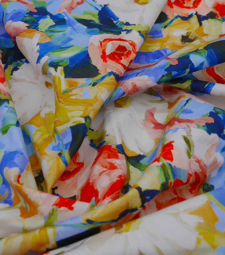DIGITAL PRINTED COTTON POPLIN $14.00P/M - Meadow Watercolour - The Fabric Shop