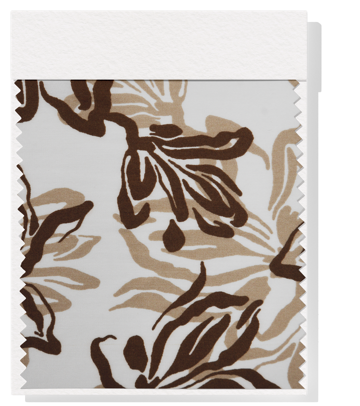 PRINTED RAYON $12.00P/M - MOCHA BLOOM