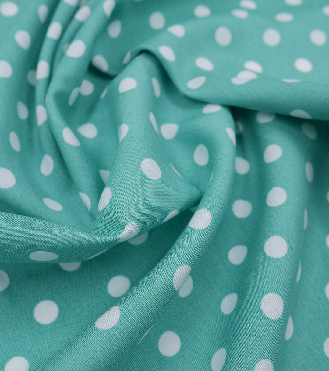 PRINTED RAYON $12.00P/M - Mint Polka