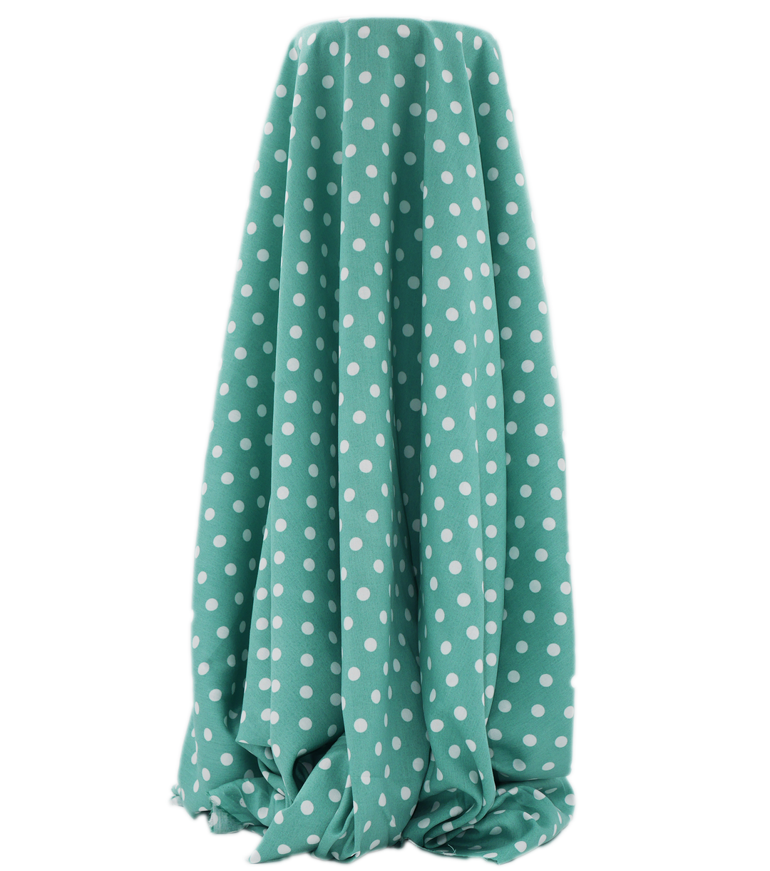 PRINTED RAYON $12.00P/M - Mint Polka