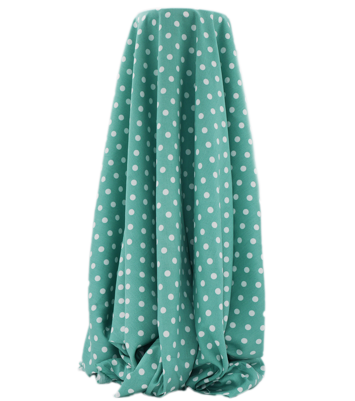 PRINTED RAYON $12.00P/M - Mint Polka