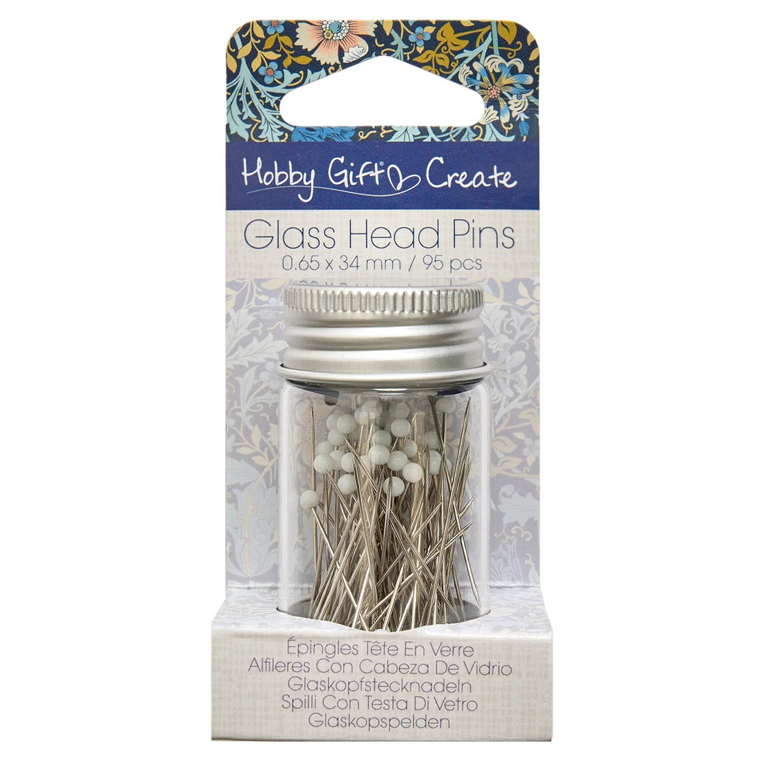 Hobby Gift Glass Head Pins in Jar - $8.50 - The Fabric Shop