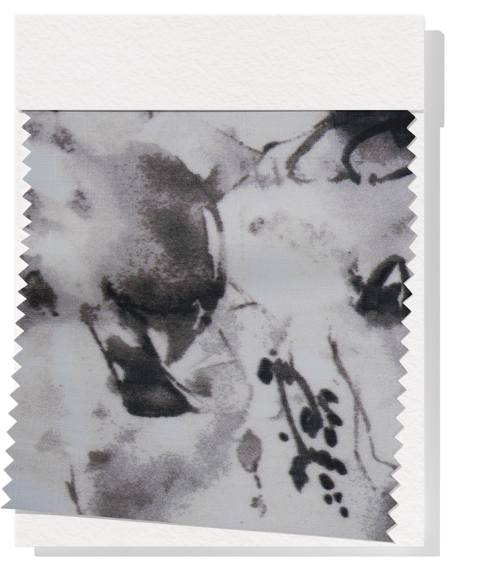 Printed Cotton Linen $16.00p/m - Ink Bloom Field