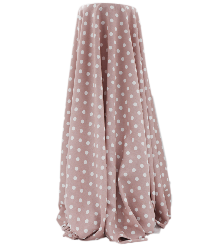 PRINTED RAYON $12.00P/M - Blush Polka