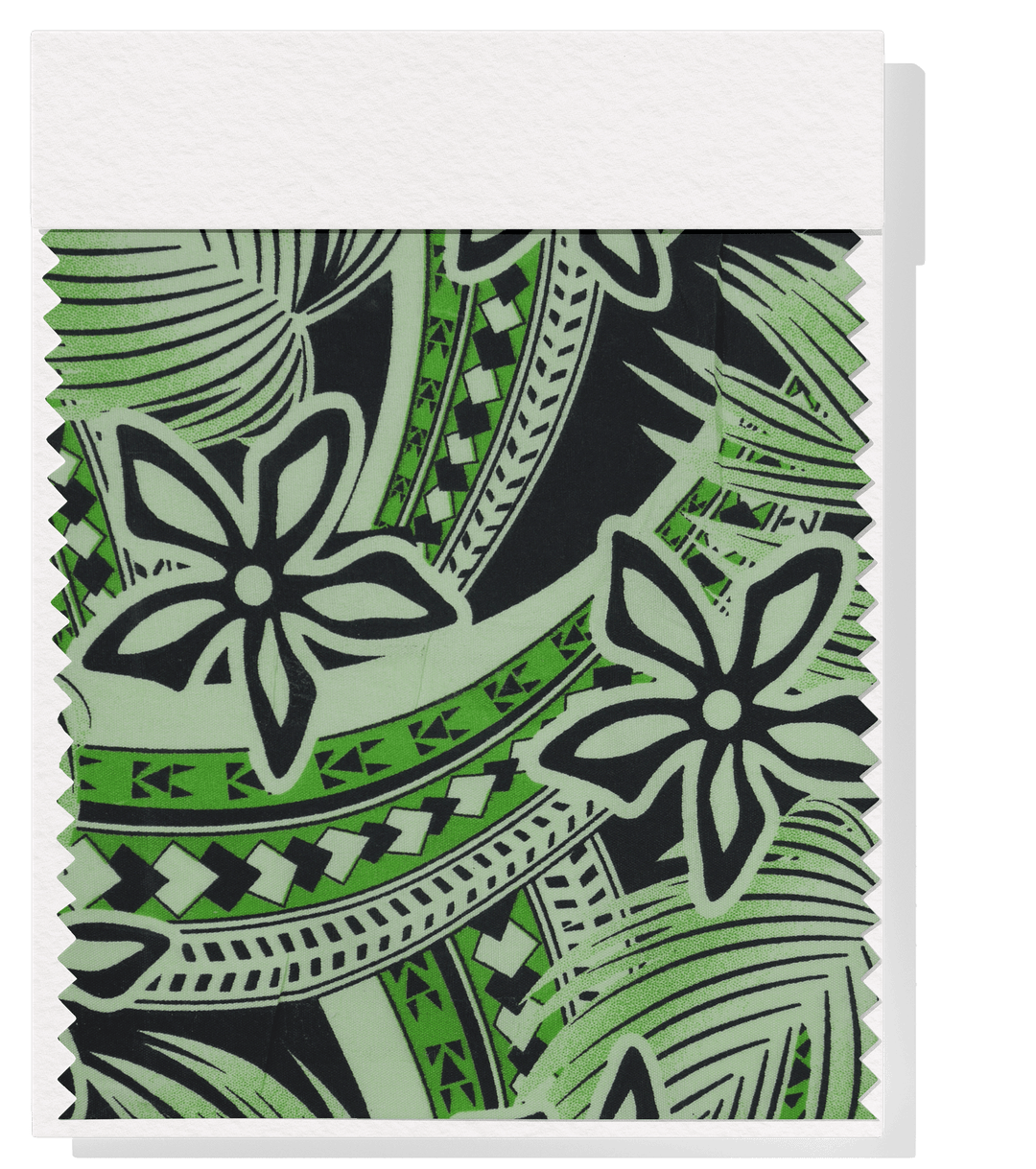 POLYESTER / COTTON PACIFIC PRINT $3.00P/M - GREEN & BLACK - The Fabric Shop