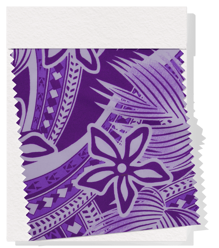 POLYESTER / COTTON PACIFIC PRINT $3.00P/M - PURPLE - The Fabric Shop