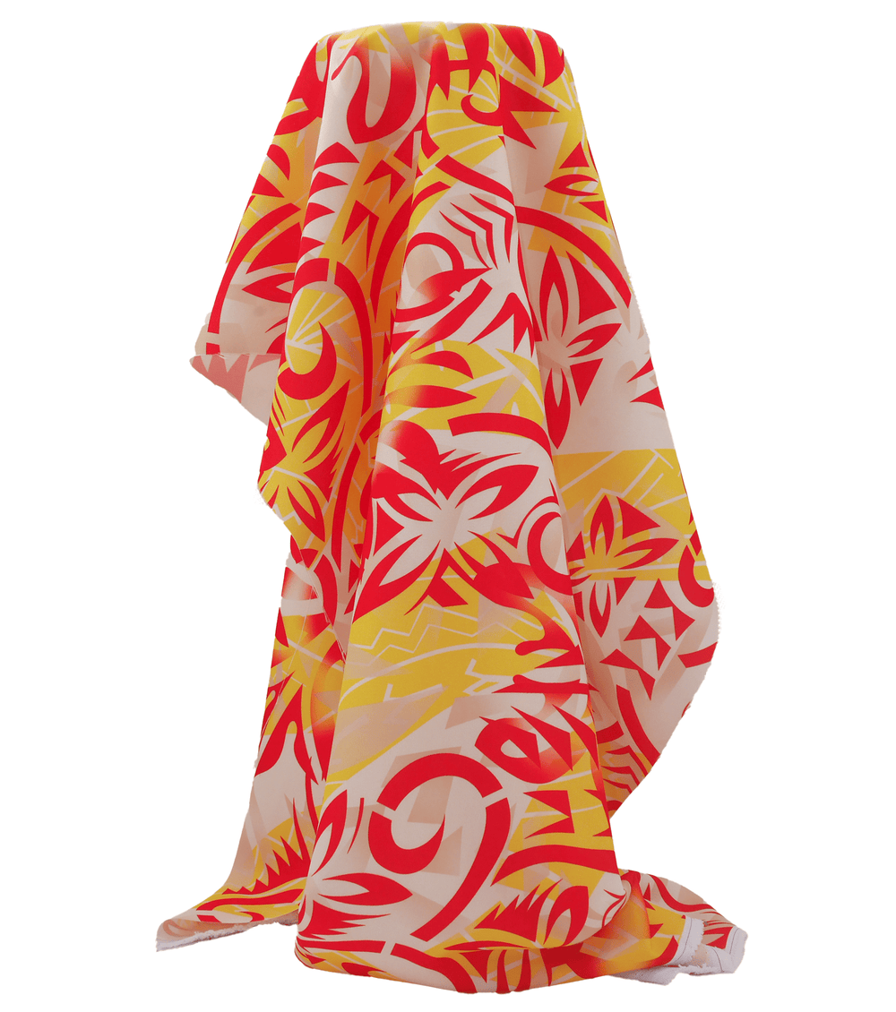 Polyester Mini Matt Pacific Print $9.00p/m Design 7 - The Fabric Shop