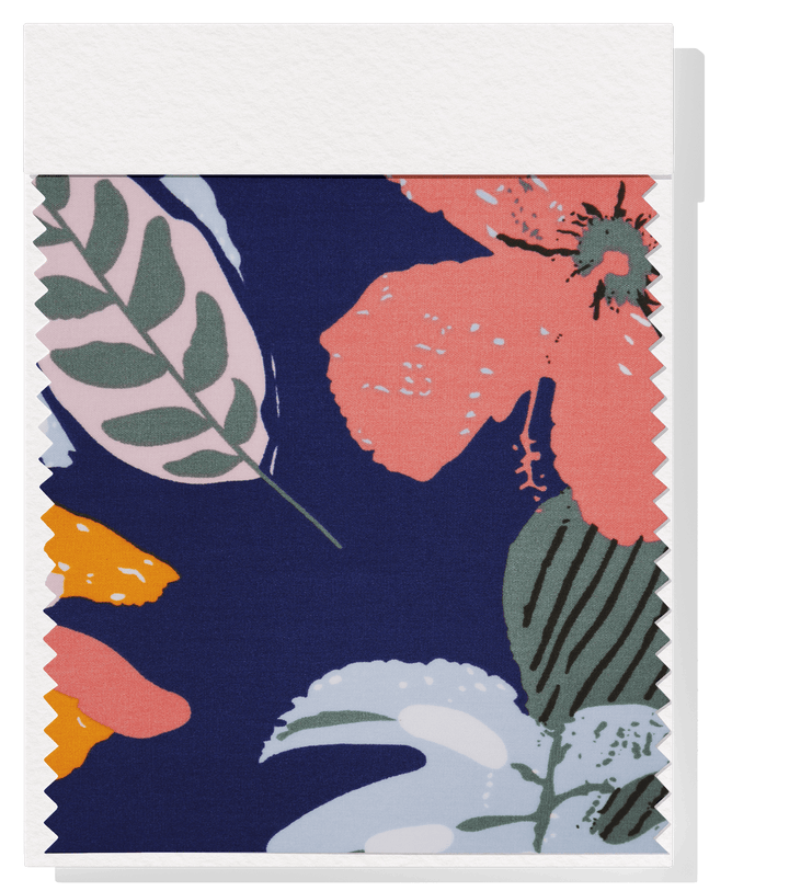 Printed Rayon $12.00p/m - Elsie Navy - The Fabric Shop