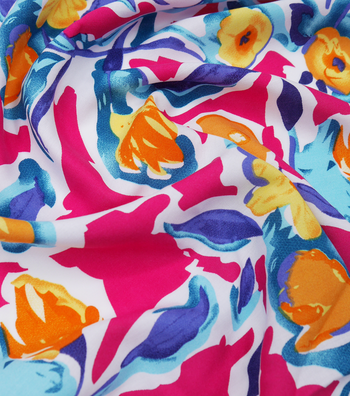 Printed Rayon $12.00p/m - Margot Pink - The Fabric Shop