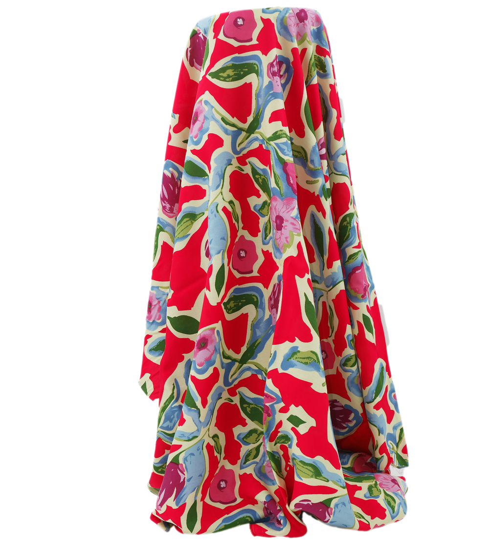 Printed Rayon $12.00p/m - Margot Red - The Fabric Shop