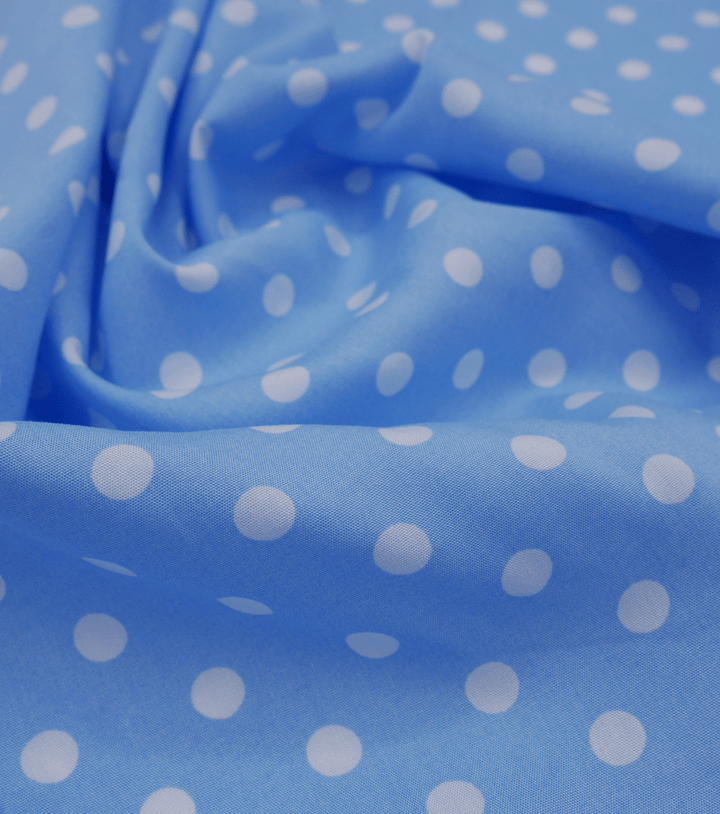 PRINTED RAYON $12.00P/M - Sky Polka - The Fabric Shop