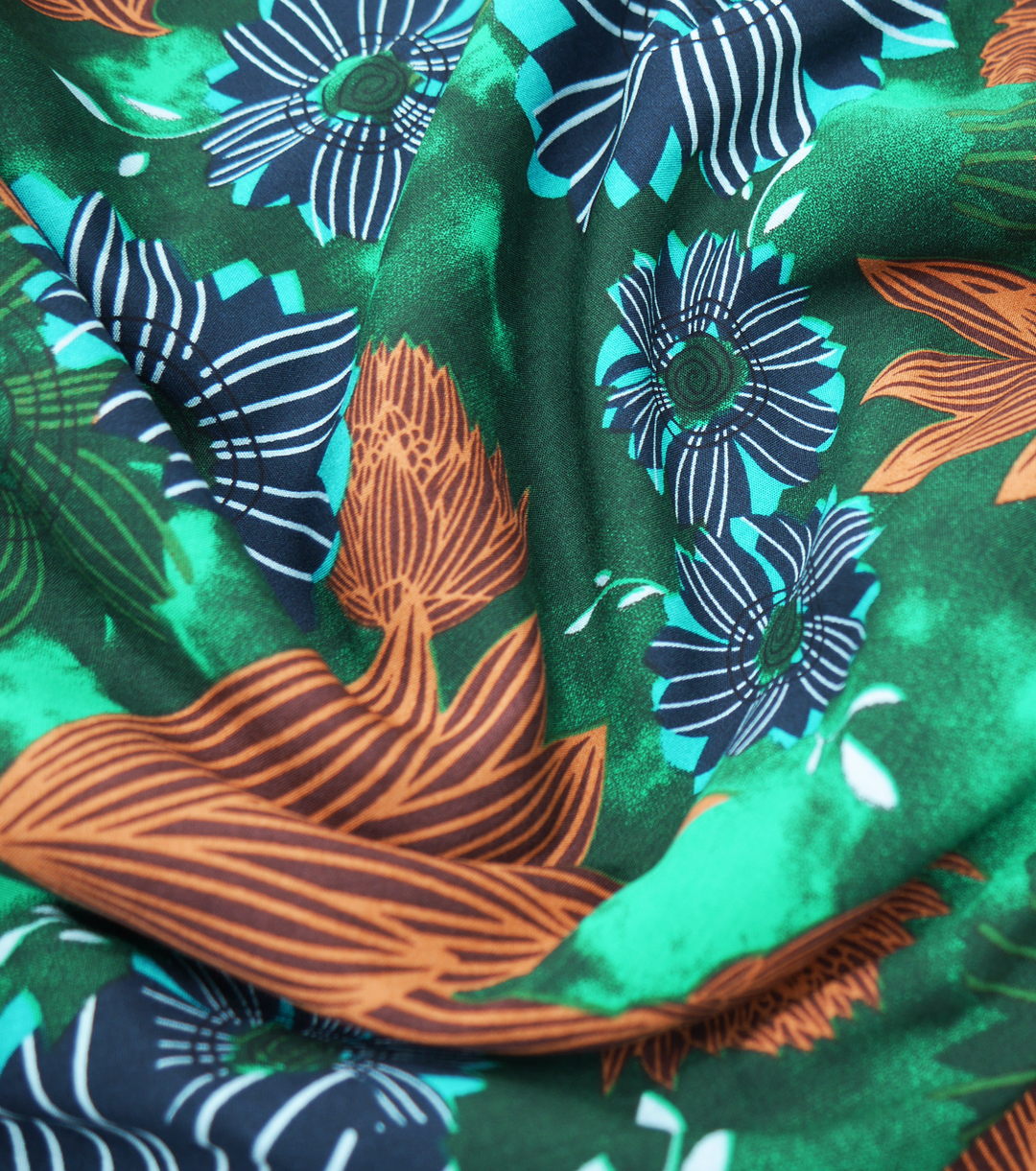 Printed Rayon $12.00p/m - Stevie Green - The Fabric Shop