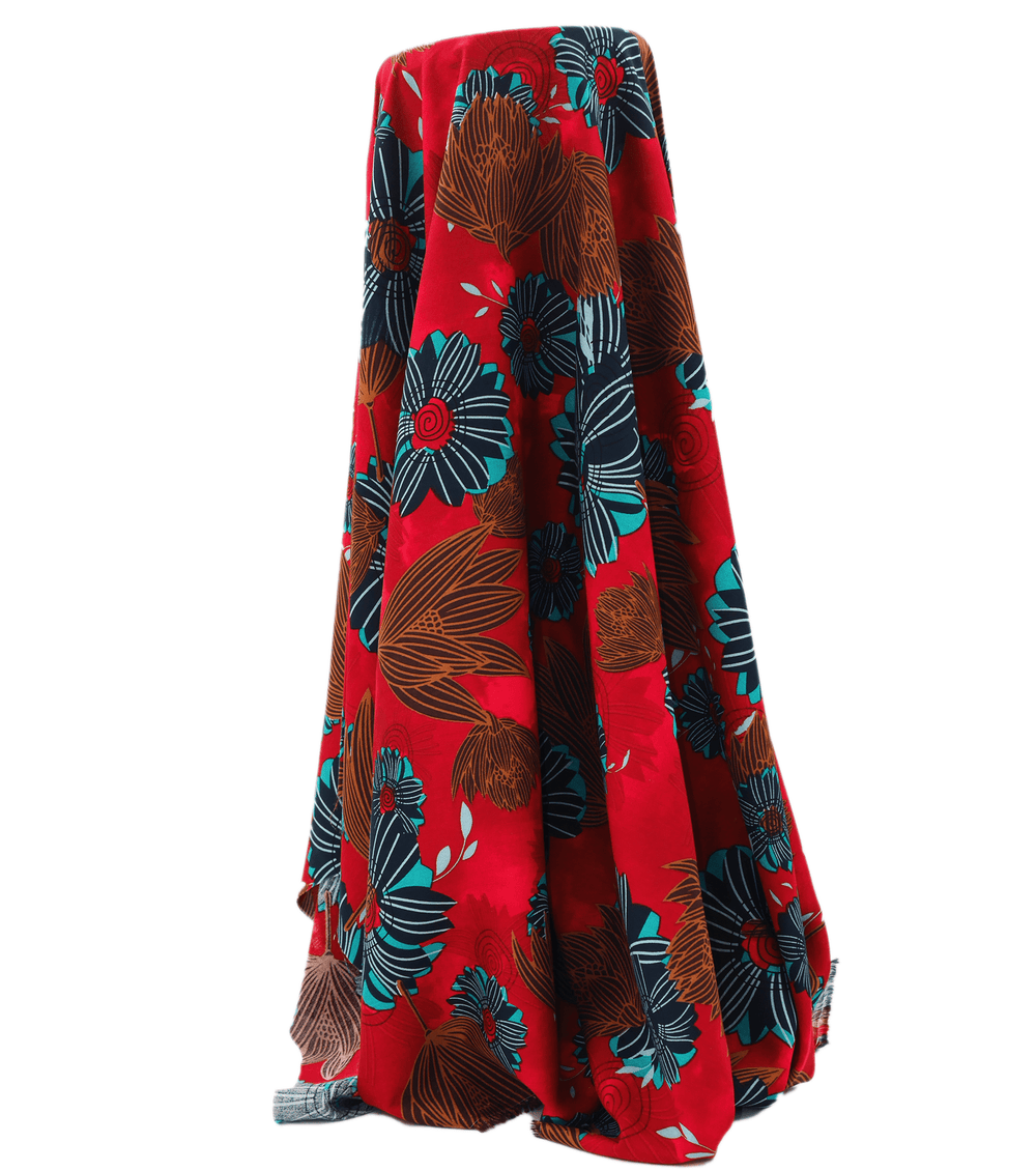 Printed Rayon $12.00p/m - Stevie Red - The Fabric Shop