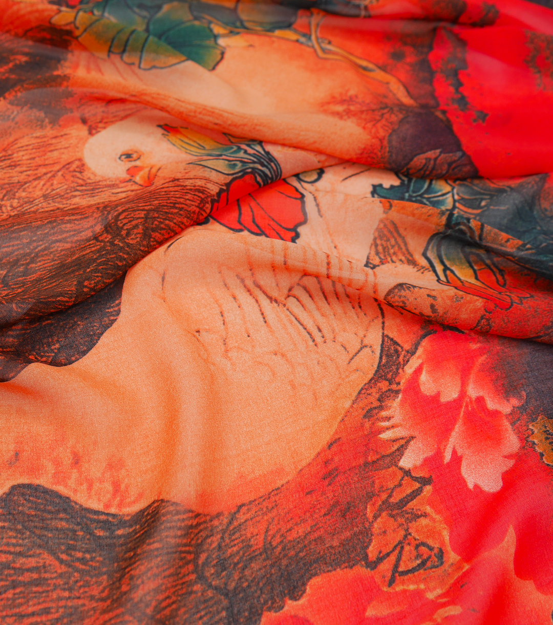 Printed Polyester $5.00p/m - Sunset Aviary