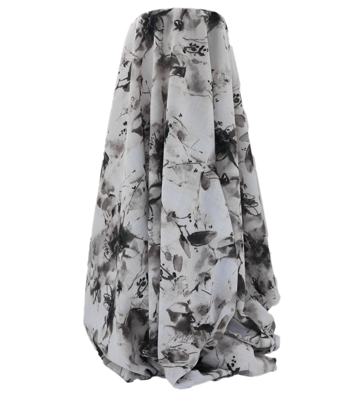 Printed Cotton Linen $16.00p/m - Ink Bloom Field