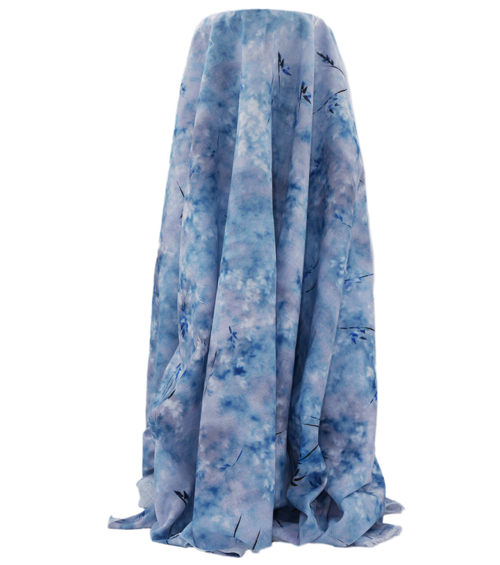 Printed Cotton Linen $16.00p/m - Blue Dawn Petals