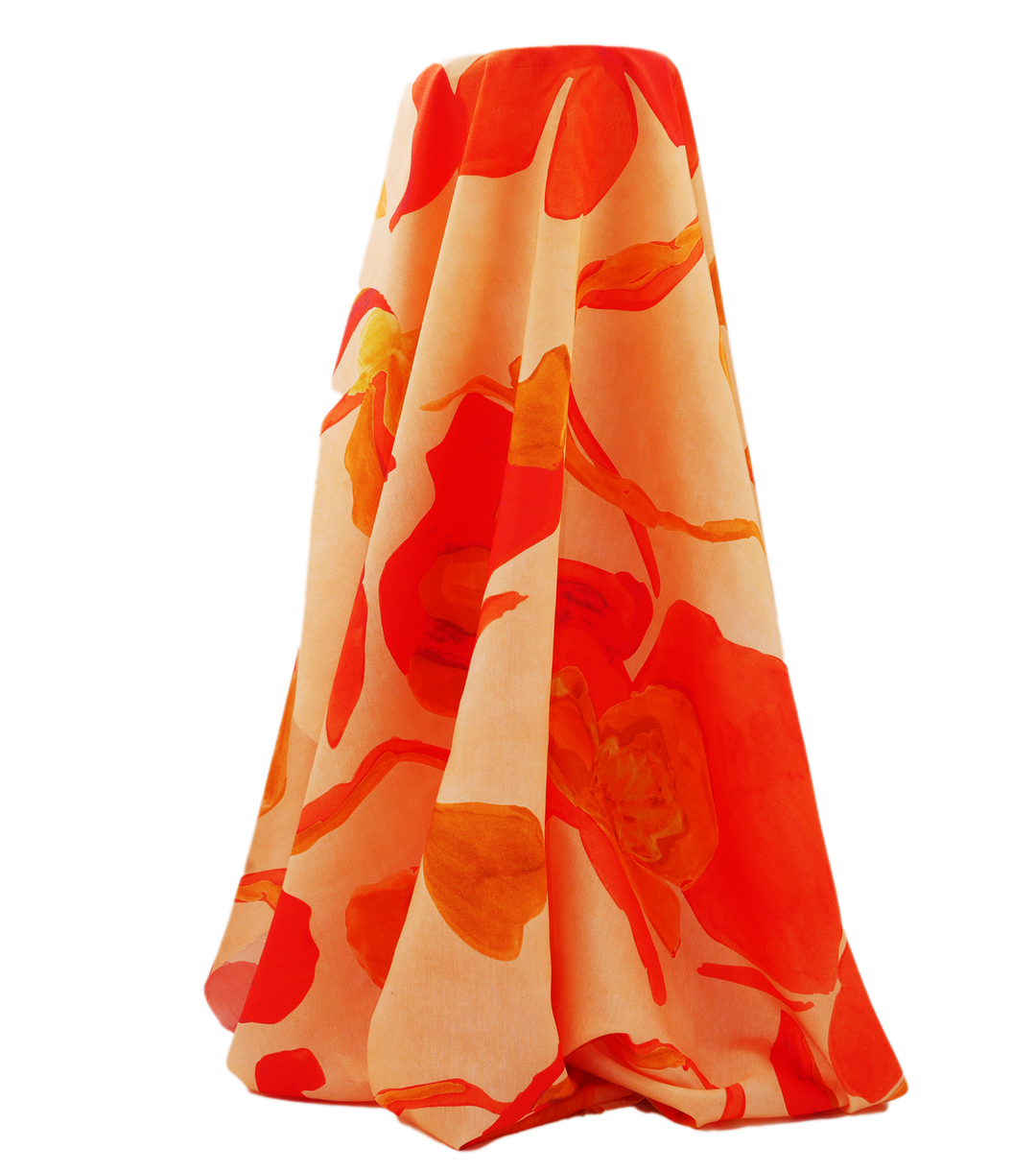 Printed Nylon/Rayon $18.00p/m - Zarah Orange