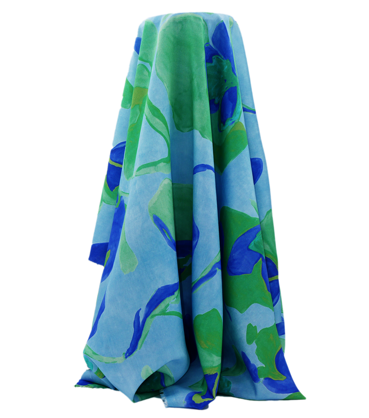Printed Nylon/Rayon $18.00p/m - Zarah Blue