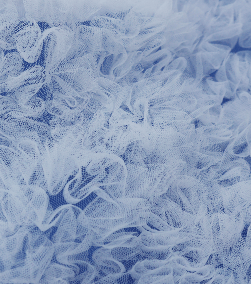 RUFFLED TULLE $40.00P/M - WHITE - The Fabric Shop
