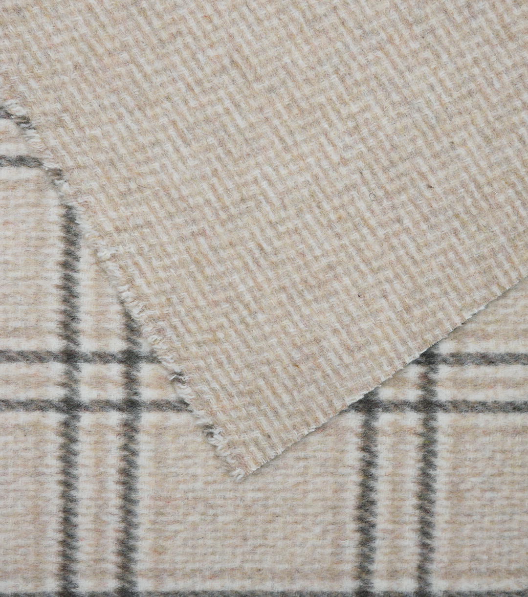 DOUBLE FACED CHECK WOOL $24.00P/M - Sandstone